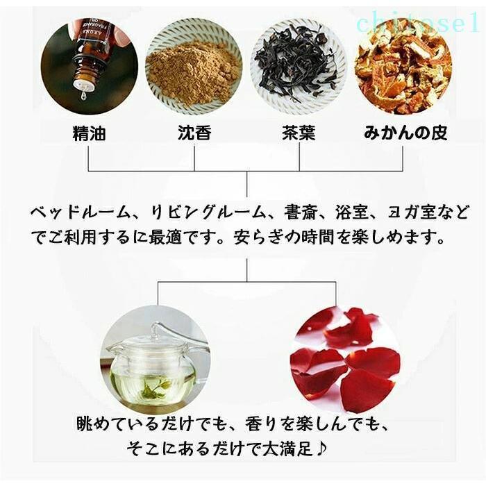 茶香炉 アロマポット アロマ炉 竹製 陶器 セラミック キャンドル