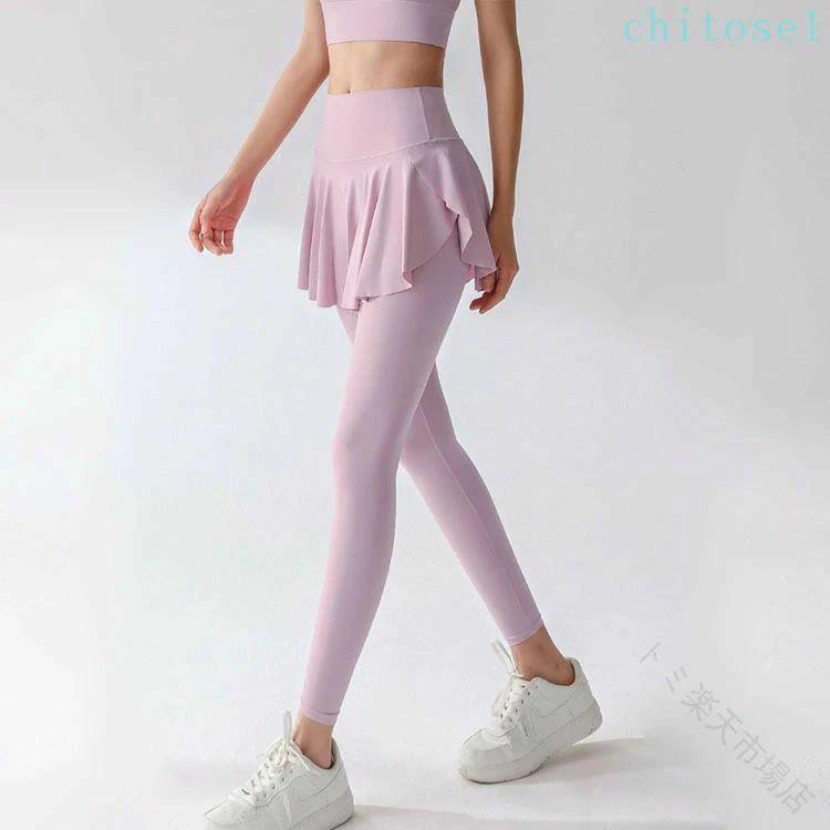 スカート付きレギンス レディース ヨガパンツ スポーツウェア スコート