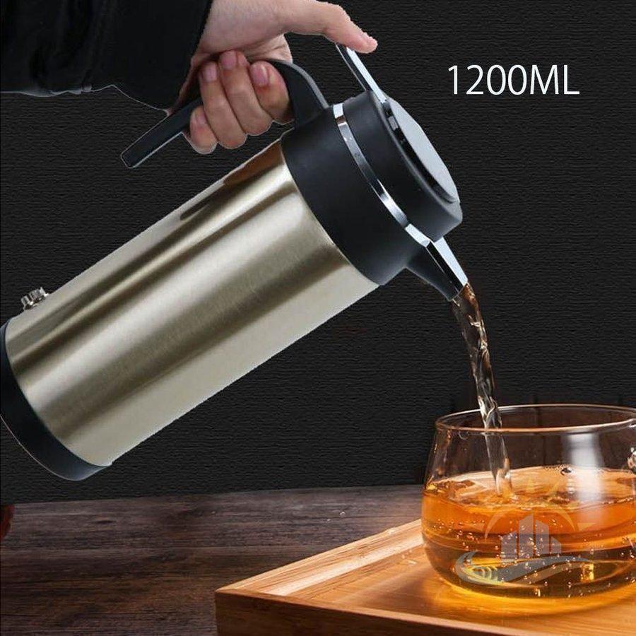 電気ポット ジャーポット 24V大容量1200ML 車のUSB電気