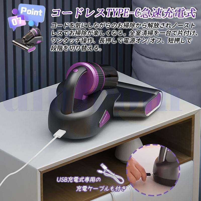 ダニ対策 分離式 布団クリーナー 布団掃除機 コードレス ダニ除去 埃