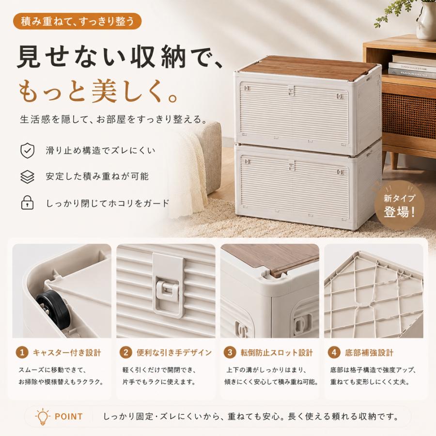 即納 収納ボックス 収納ケース 折りたたみ 収納 ふた付き キャスター