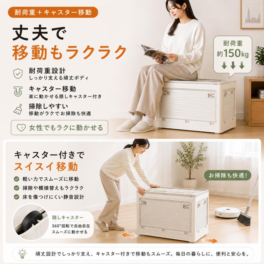 即納 収納ボックス 収納ケース 折りたたみ 収納 ふた付き キャスター