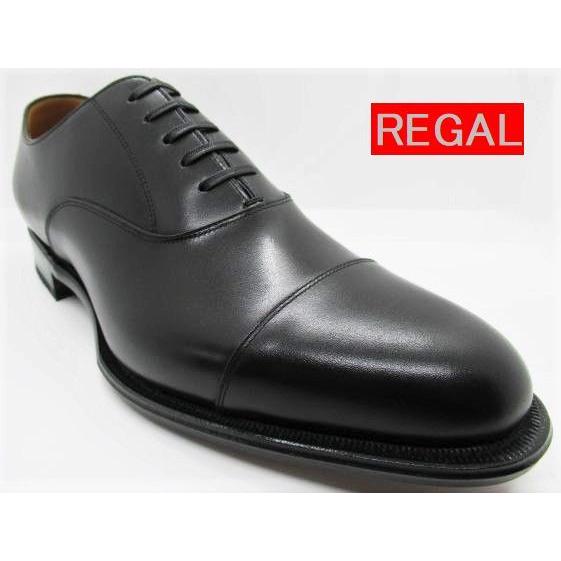 リーガル REGAL 靴 メンズ ビジネスシューズ 01DR CD ストレートチップ 革底 ブラック｜poppo