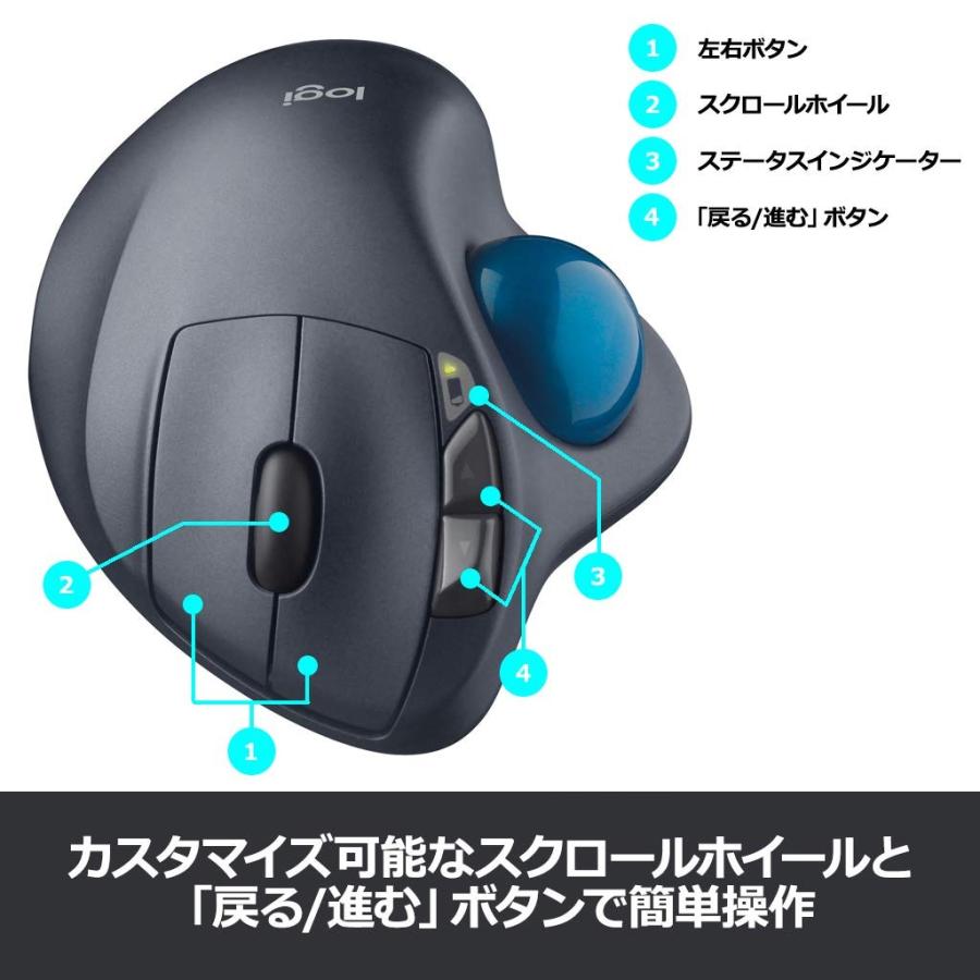 ロジクール ワイヤレスマウス トラックボール 無線 SW-M570 Unifying 5