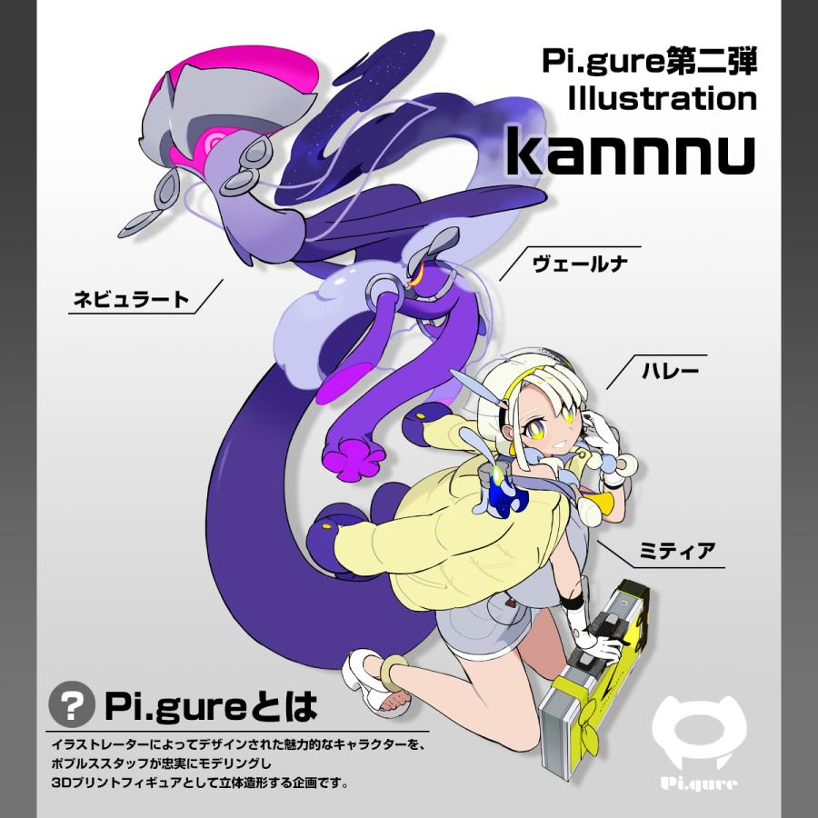 ヴェールナ＆ネビュラート 小／Pi.gure第2弾フィギュア (イラスト：kannnu)の画像