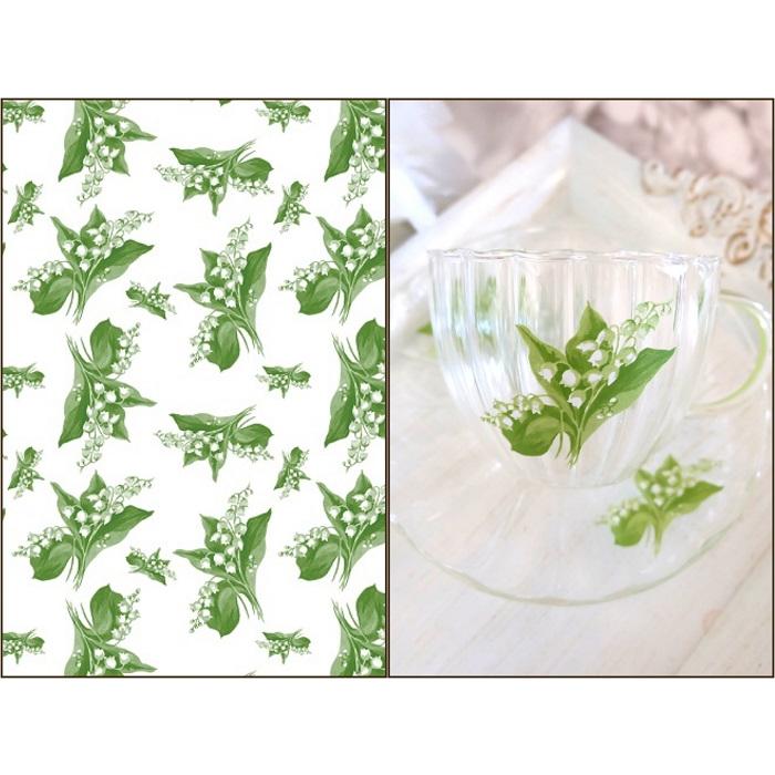 ガラス用】スズラン転写紙 鈴蘭 すずらん ポーセラーツ 転写紙 花