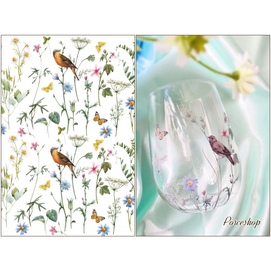 ガラス用】GARDEN ガーデン 転写紙 花 フラワー 春の花 ポーセラーツ