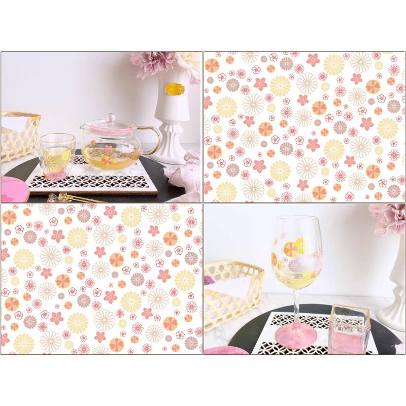 ポーセラーツ 転写紙 【ガラス用】花ちらし転写紙 和柄 和モダン 花
