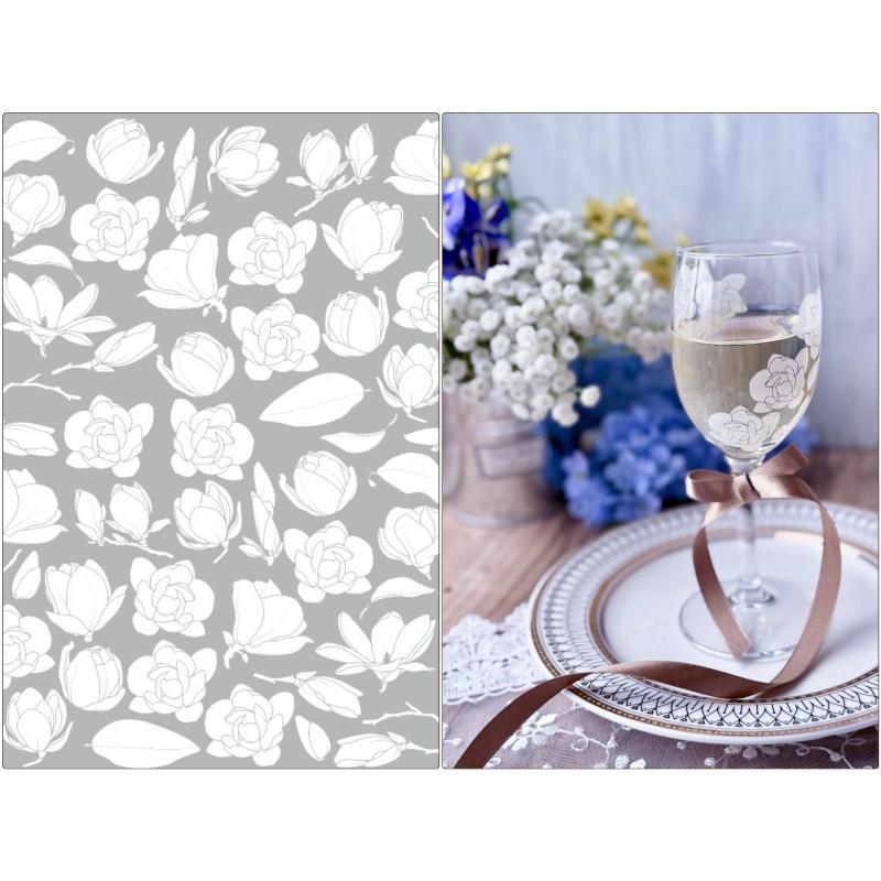 ポーセラーツ 転写紙 【ガラス用】ホワイトシリーズ Magnolia