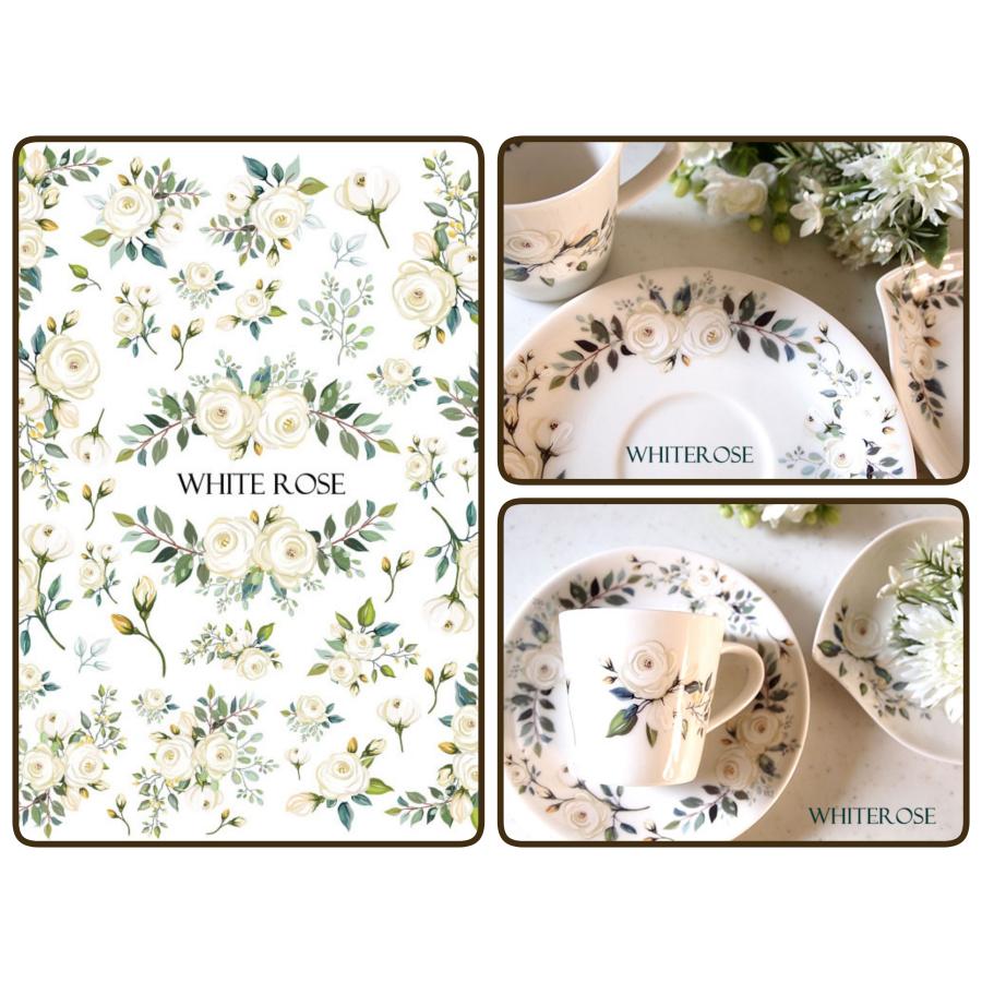 リヤドロ  【ホワイトローズ】絶版 白磁用】WhiteRose ホワイトローズ転写紙 バラ 薔薇 ポーセラーツ 転写