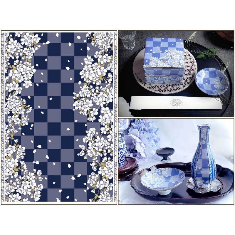 ポーセラーツ 転写紙 【白磁用】櫻の宴・瑠璃色 転写紙 ポーセリン