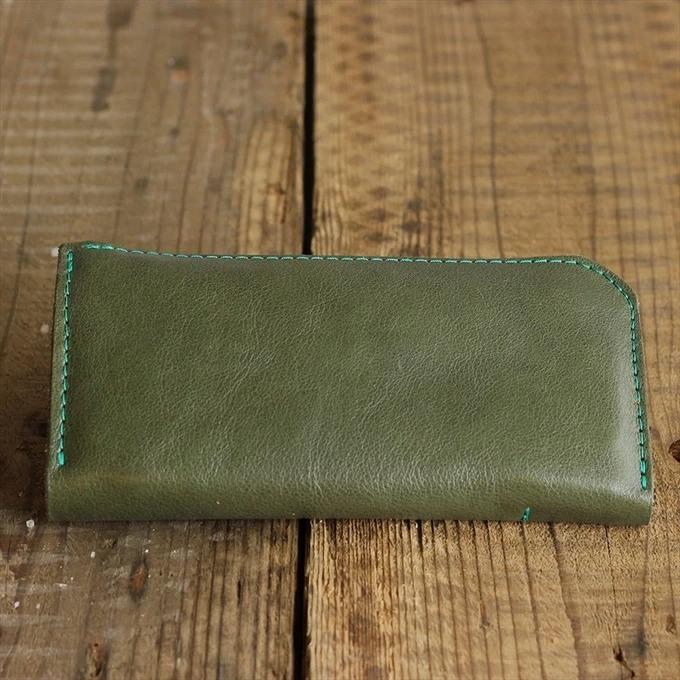 レザー製【ヤギの皮】シンプル長財布 ダブルファスナー 本革 ジップ長財布 革 ギフト 手作り 日本製 Japlish（ジャプリッシュ