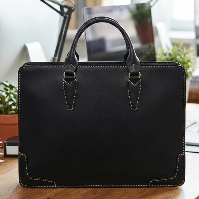 ビジネスバッグ メンズ レディース 本革 革 a4 ノートPC ブリーフケース 自立 薄マチ 栃木レザー ブランド ポルコロッソ ビジネスバック 日本製 レザー [nouki3]の画像