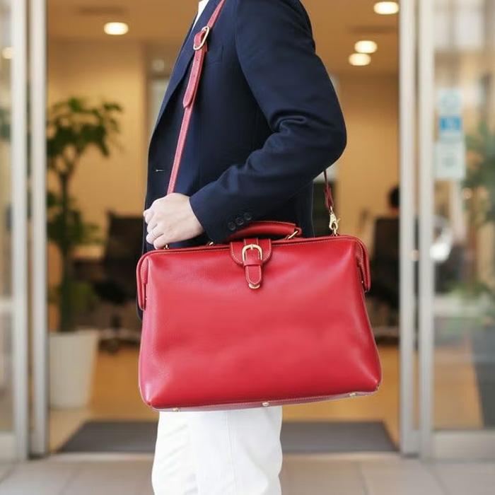 美品　PORCO ROSSO　ポルコロッソ　ベルテッドレザー ダレスバック 2WAYベルテッドソフトダレスバッグA4E｜PORCO ROSSO