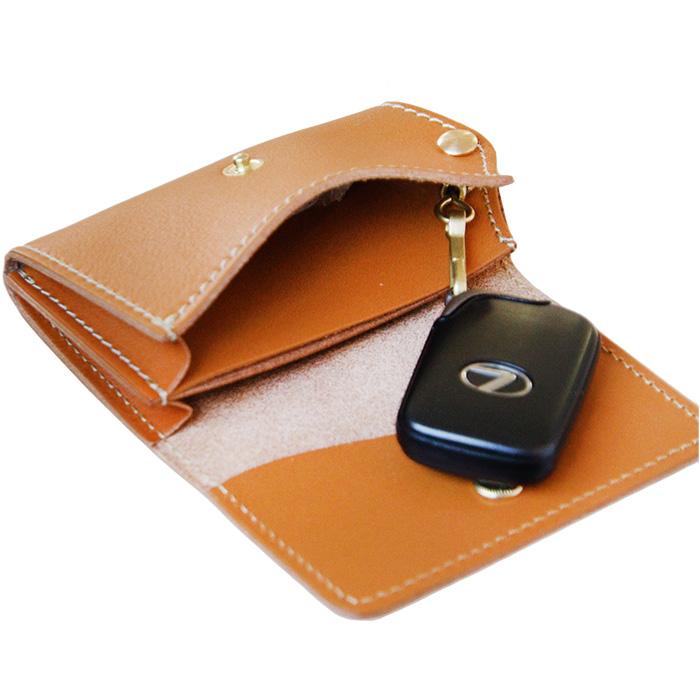 キーケース メンズ レディース スマートキー カードも入る 本革 革 家の鍵 車の鍵 ブランド ポルコロッソ 栃木レザー 名入れ 革婚式 爆買 [sokunou]の画像