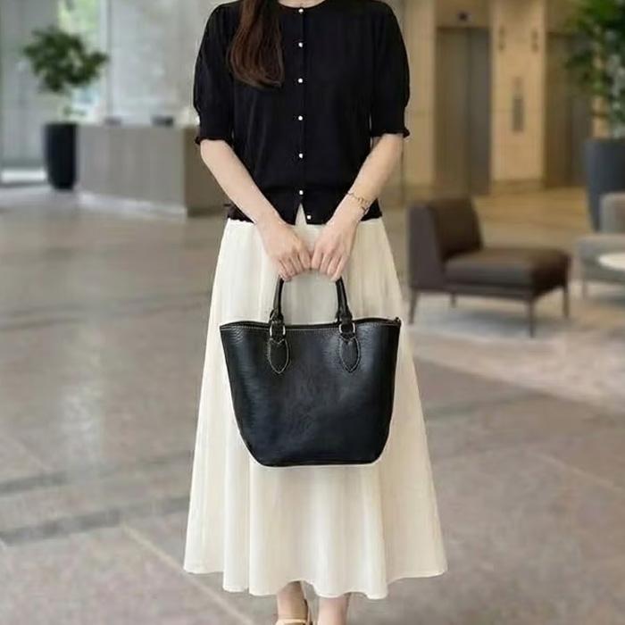 インターロッキングロゴ レザー 本革 ハンドバッグ ミニ トートバッグ MARC JACOBS（マーク・ジェイコブス） トートバッグ THE LEATHER
