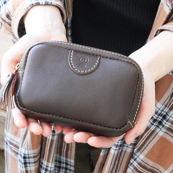 PORCO ROSSO（ポルコロッソ） ミニ ポーチ 小物入れ 化粧ポーチ 本革