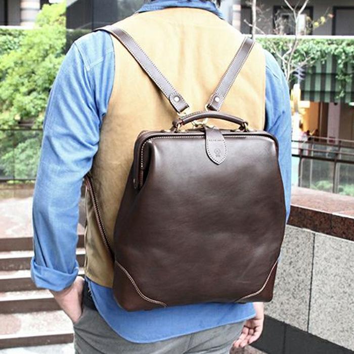 PORCO ROSSO がま口 リュック メンズ レディース ビジネス 本革 PORCO ROSSO がま口 リュック メンズ レディース ビジネス 本革