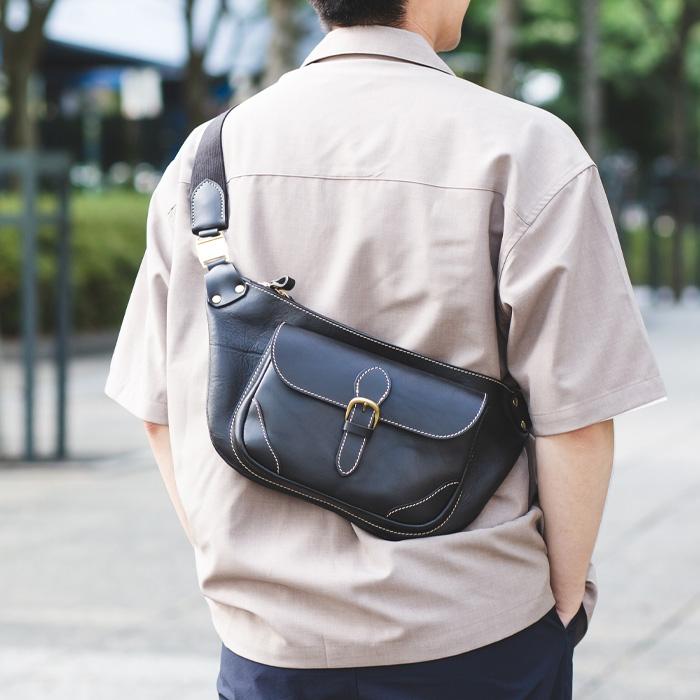 PORCO ROSSO ボディバッグ メンズ 本革 栃木レザー 斜めがけ PORCO ROSSO ボディバッグ メンズ 本革 栃木レザー 斜めがけ