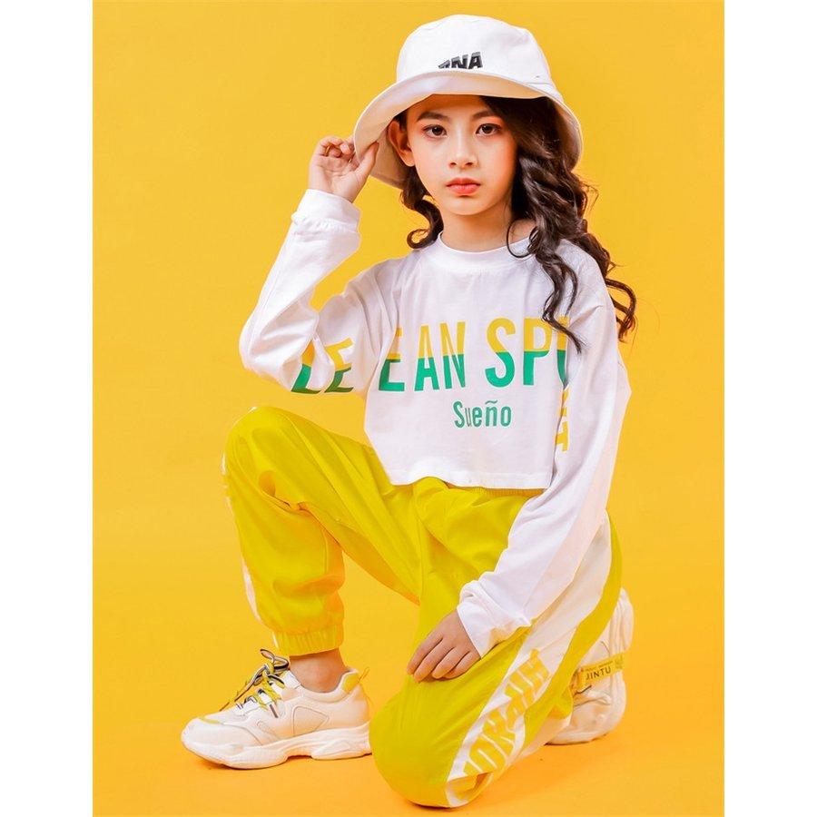 チア ガールズ へそ出し キッズダンス衣装 セットアップ 女の子 トップス パンツ ヒップホップ Jazz キッズ ダンス 衣装 新作グッ
