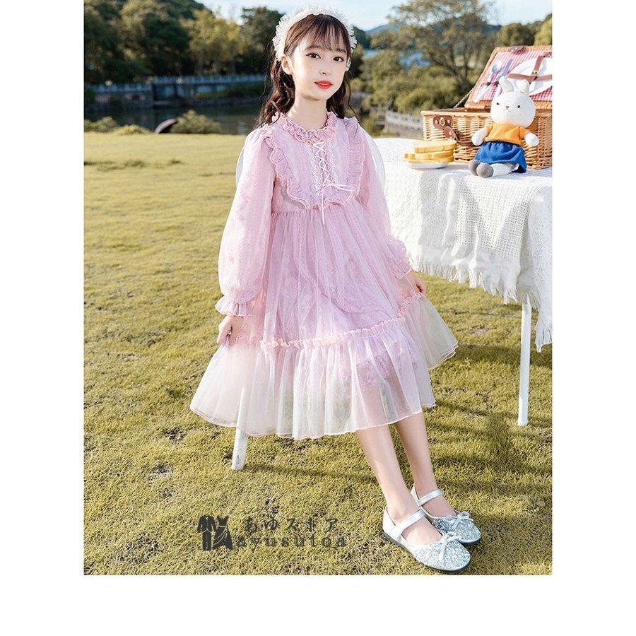 人気定番 結婚式 発表会 入学式 フォーマル 長袖レースワンピース 秋冬新作選べる2色 子ども服 110cm 160cm キッズ用 女の子 チュールスカート ニットワンピース 冬 秋 ワンピース 色 ベージュ Www We Job Com