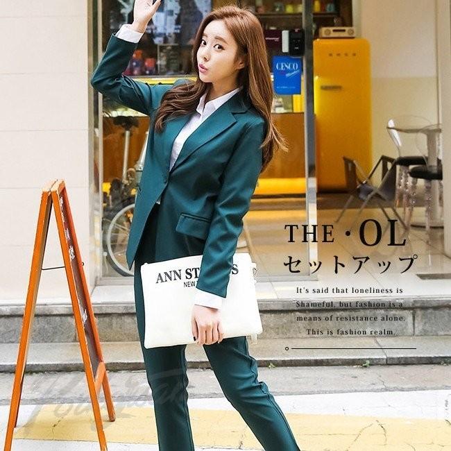 超目玉セール スーツ レディース 上下セット パンツ アンクル丈 テーラードジャケット ワンボタン 無地 黒 緑 おしゃれ 秋冬 制服 ビジネス Tnn Runrunshop 通販 Yahoo ショッピング