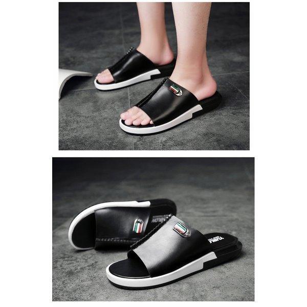 オープニング 大放出セール サンダルメンズファッション22おしゃれレザービーチサンダルスリッパpuレザーサンダルビーサン靴sdr004 着物 浴衣 サイズ 42 26 0 Tin Ipb Ac Id
