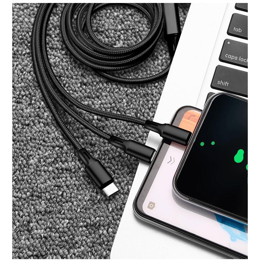 充電ケーブル 急速充電 3本同時 USB 3in1 1.2m Type-C Micro USB 3in1 Android 充電器 iPhone13 Pro Max iPhone12 se2 モバイルバッテリー 送料無料｜porkojisan｜10