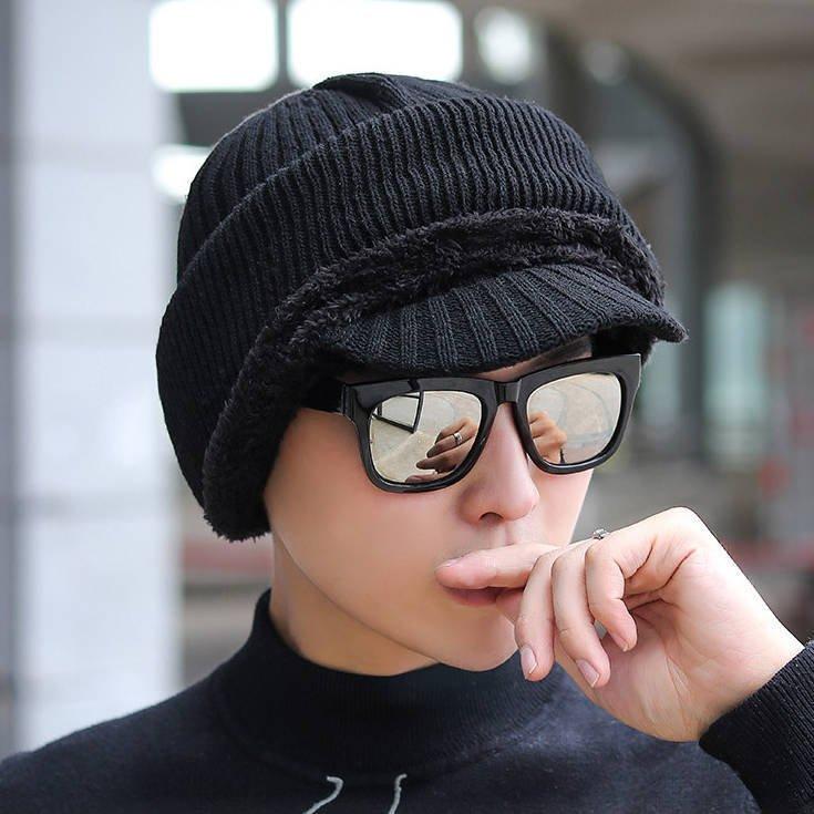 帽子 ニット帽 つば付き ニットキャップ 裏起毛 キャスケットネックウォーマー フェースウォーマー メンズ レディース 男女兼用 ニットキャスケット 売り切れ必至
