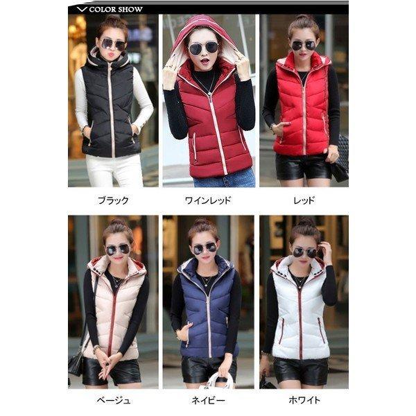 ベスト ダウン中綿ベスト 秋冬新作 フードベスト レディース ボリュームネック ジャケット フード取外し可能 バイカラー レディースファッション ジップアップ カジュアル 秋冬新作 Zzbx Runrunshop