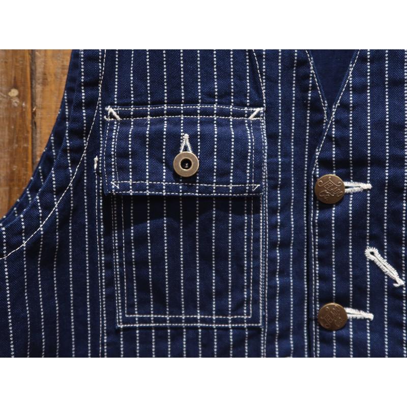 【送料無料】 JELADO（ジェラード） “STEELBEAM VEST/スティールビームベスト” AG13517 メンズ アメカジ ワークベスト ウォバッシュストライプ 青タグ 日本製の画像