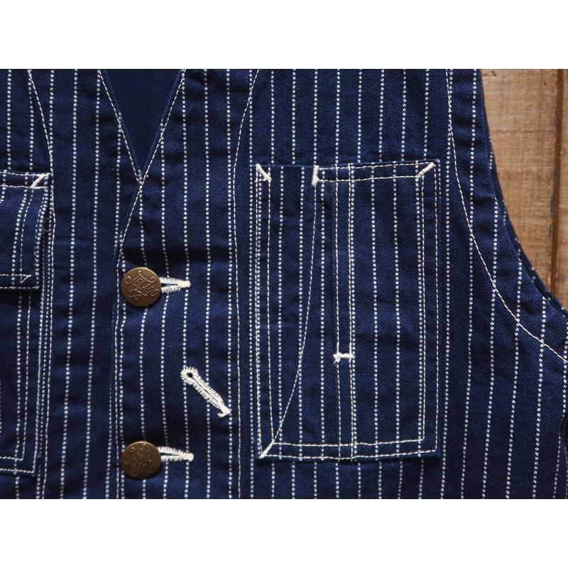 【送料無料】 JELADO（ジェラード） “STEELBEAM VEST/スティールビームベスト” AG13517 メンズ アメカジ ワークベスト ウォバッシュストライプ 青タグ 日本製の画像