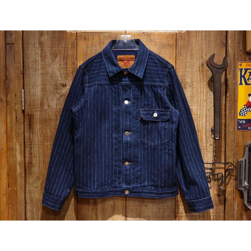 【送料無料】 DELUXEWARE（デラックスウェア） DX40153 “12.5oz. STRIPE INDIGO/ストライプインディゴ” メンズ アメカジ デニムジャケット Gジャン 日本製の画像