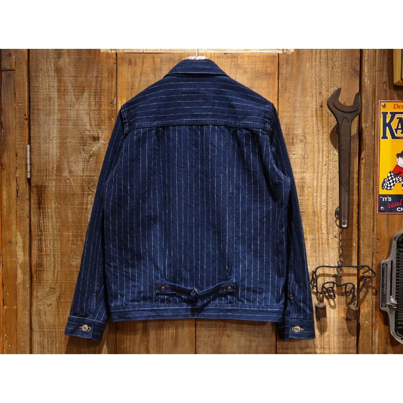 【送料無料】 DELUXEWARE（デラックスウェア） DX40153 “12.5oz. STRIPE INDIGO/ストライプインディゴ” メンズ アメカジ デニムジャケット Gジャン 日本製の画像