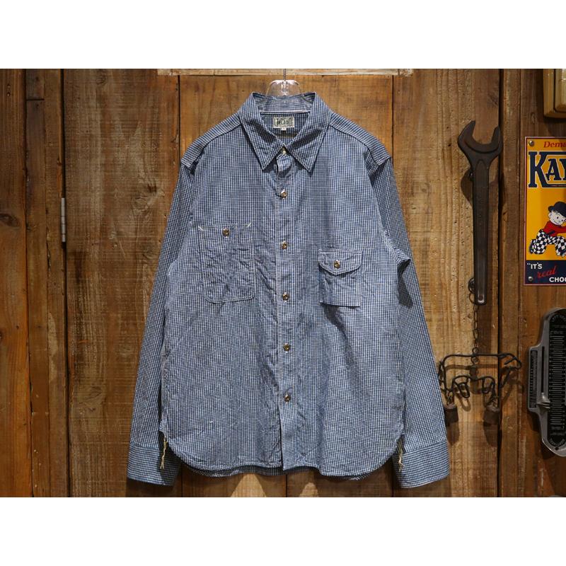 【送料無料】 JELADO（ジェラード）  “SMOKER SHIRT/スモーカーシャツ インディゴチェック” JP21126 メンズ アメカジ ワークシャツ ビッグヤンク 日本製の画像