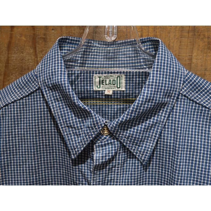 【送料無料】 JELADO（ジェラード）  “SMOKER SHIRT/スモーカーシャツ インディゴチェック” JP21126 メンズ アメカジ ワークシャツ ビッグヤンク 日本製の画像