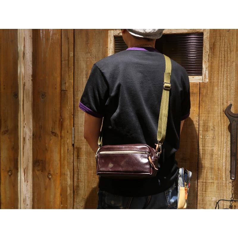 週末限定　レインボーカントリー　ショルダーポーチ　バッグ　ダークシールブラウン RAINBOW COUNTRY(レインボーカントリー) LEATHER SHOULDER POUCH