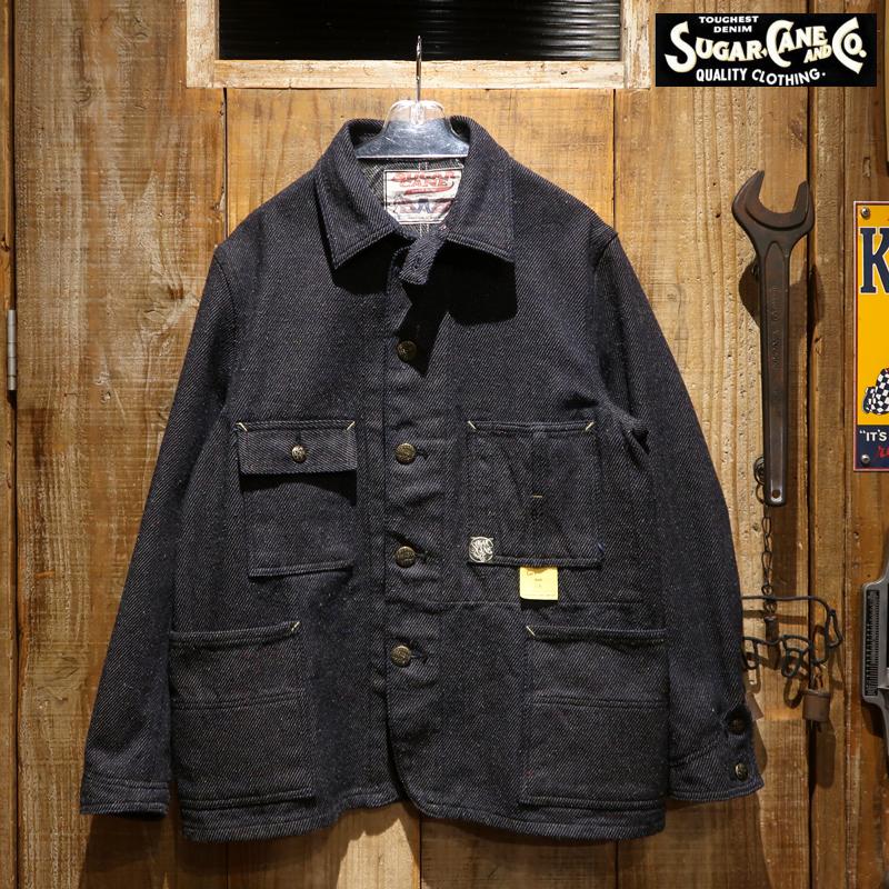 シュガーケーン　カバーオール　セットアップ(単体販売可) SUGAR CANE 【送料無料】 CANE(シュガーケーン) “INDIGO NEP DENIM