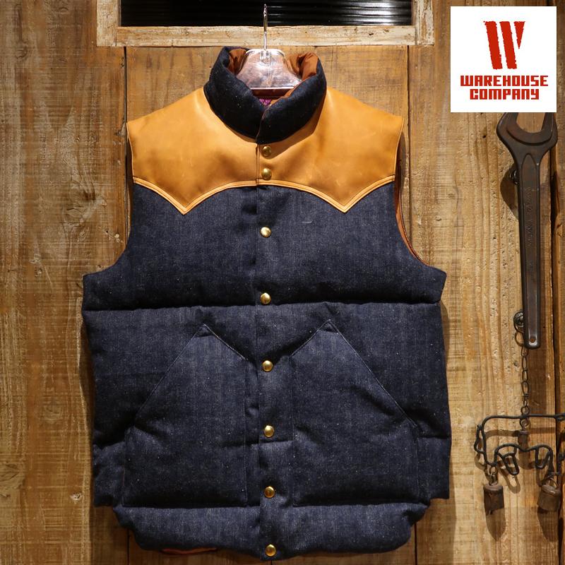 美品　  ネイビー ダウンベスト WAREHOUSE（ウエアハウス） 【送料無料】 ×ロッキーマウンテン “Lot