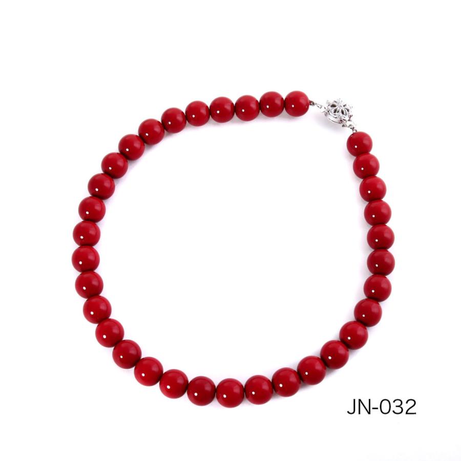 日本製　赤玉（血赤）ネックレス（12mm玉）【赤珊瑚風】 : pb-n-1 : PORTEヤフー店 - 通販 - Yahoo!ショッピング