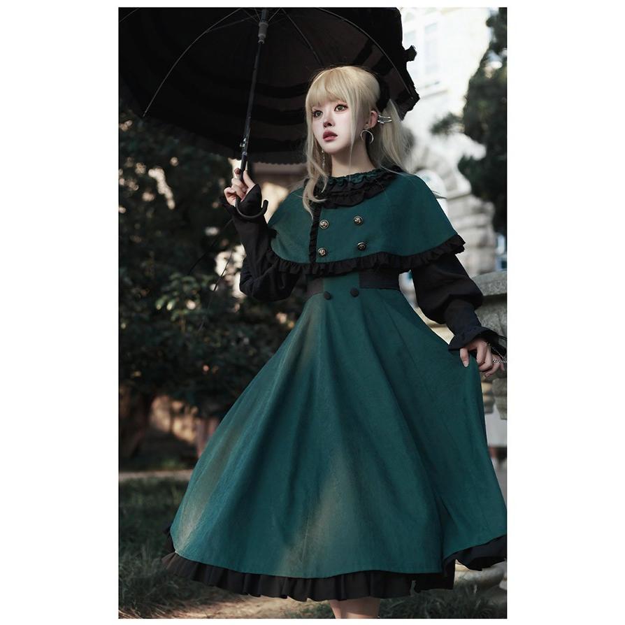 ロリータドレス 魔法学校 Lolita 秋 ワンピース フリル ヨーロッパ