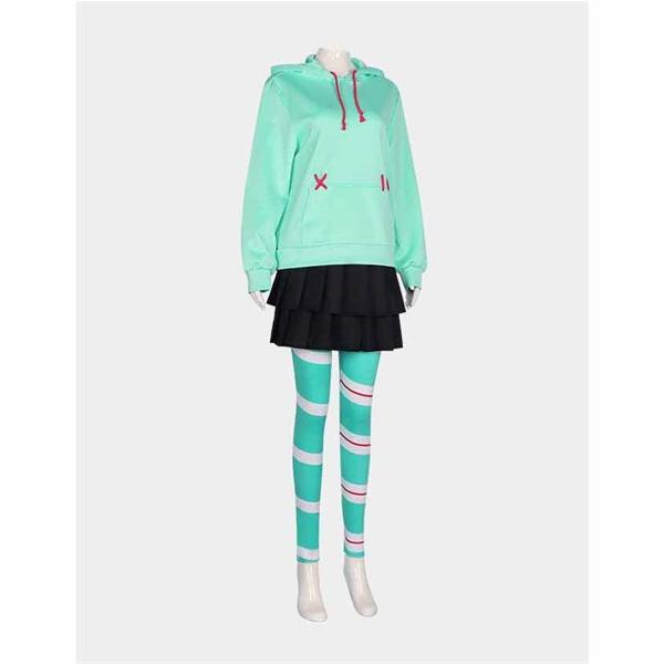 ディズニーランド WRECK-IT RALPHシュガー・ラッシュ Vanellope von Schweetz コスプレ衣装 クリスマス ハロウィン衣装 ウィッグ 靴 追加可の画像
