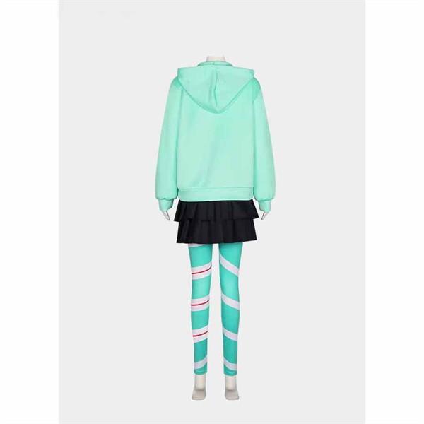 ディズニーランド WRECK-IT RALPHシュガー・ラッシュ Vanellope von Schweetz コスプレ衣装 クリスマス ハロウィン衣装 ウィッグ 靴 追加可の画像