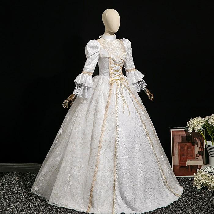 貴族 ドレス 油絵風 お姫様 衣装 カラードレス ロング 宮廷 王族服 お嬢様 舞台衣装 復古 ジュリエット ヨーロッパ ステージ衣装 オペラ声楽 撮影 西洋ドレス_1