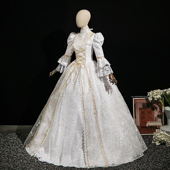 貴族 ドレス 油絵風 お姫様 衣装 カラードレス ロング 宮廷 王族服 お嬢様 舞台衣装 復古 ジュリエット ヨーロッパ ステージ衣装 オペラ声楽 撮影 西洋ドレス_3