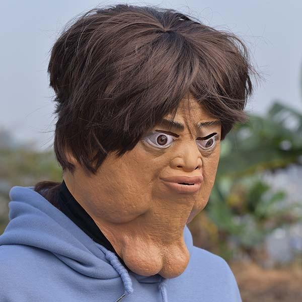 パーティーグッズ マスク コスプレ 大きな顎 ケツ顎 面白グッズ ラバー