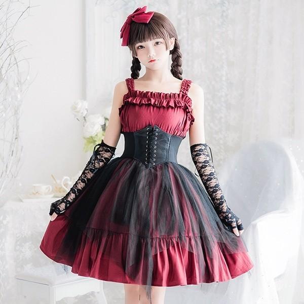ロリータ ワンピース レディース Lolita Aライン ゴスロリ ゴシック