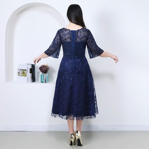 ミモレ/ロングドレス 大きいサイズ ぽっちゃり 締め上げタイプ Vネック