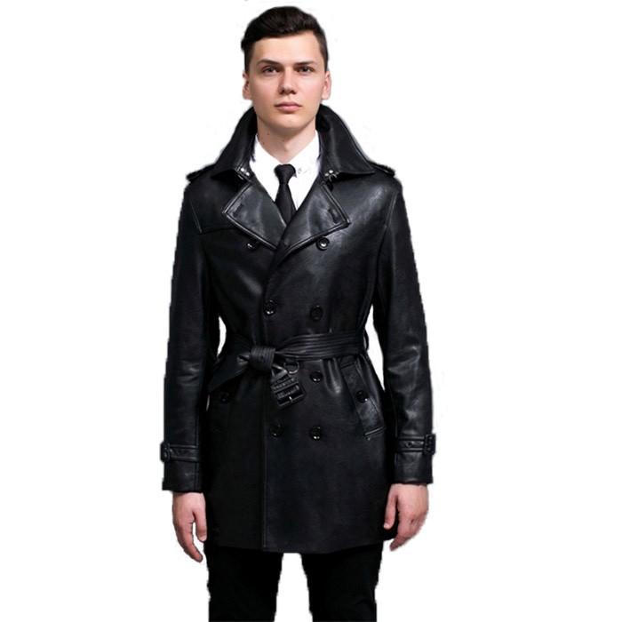 新作 トレンチコート 欧米風 カジュアル ビジネス ベルト付 PU 合成皮革 長袖 大きいサイズ BITTER系 ビター系 メンズ アウター メンズファッション