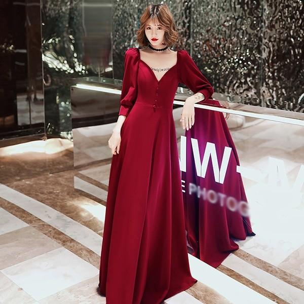 21年新作 セクシードレス 深いvネック ワンピース パーテイドレス ロングドレス 大きいサイズ 同窓会 成人式 レッドドレス 結婚式 袖あり 演奏会 パーティドレス サイズ M Www Petrovicdesign De